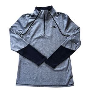 The North Face Canyonlands 1/4 Zip Gray & Black Athletic Pullover Large